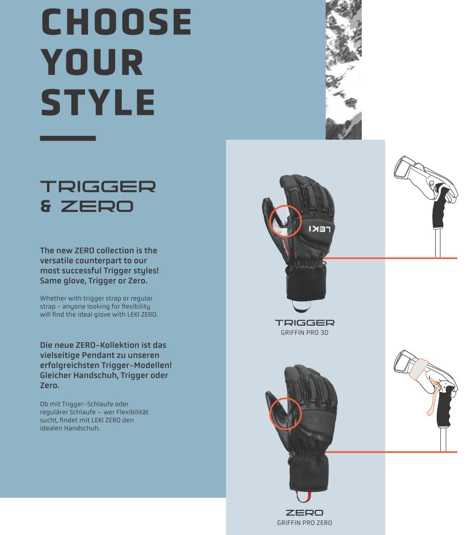 Caractéristiques des gants de ski Griffin Pro Zero Leki